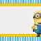 Despicable Me: Invitations And Party Free Printables With Minion Card Template