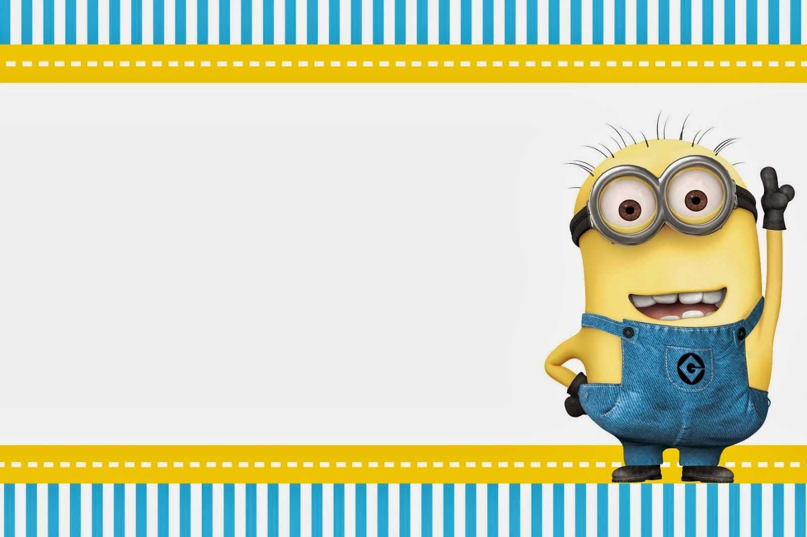 Despicable Me: Invitations And Party Free Printables With Minion Card Template