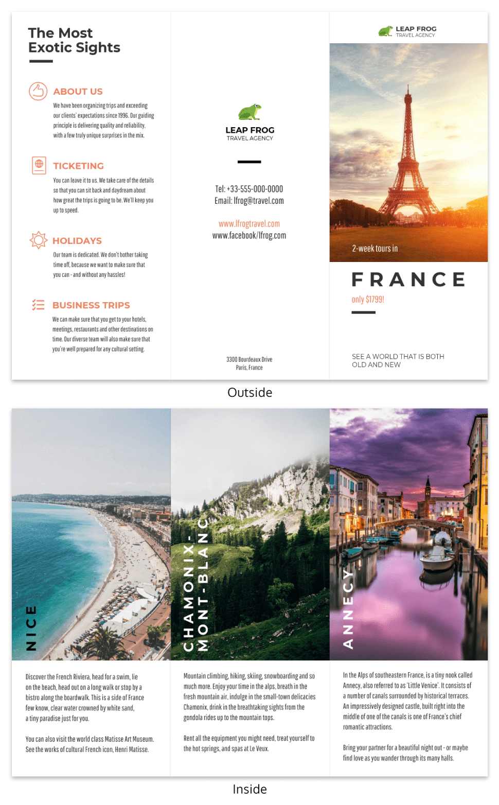 Destination Travel Tri Fold Brochure Template – Venngage With Regard To Travel And Tourism Brochure Templates Free
