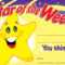 Details About 30 Childrens Star Of The Week 'you Shine' Reward Recognition  Certificate Awards Within Star Of The Week Certificate Template
