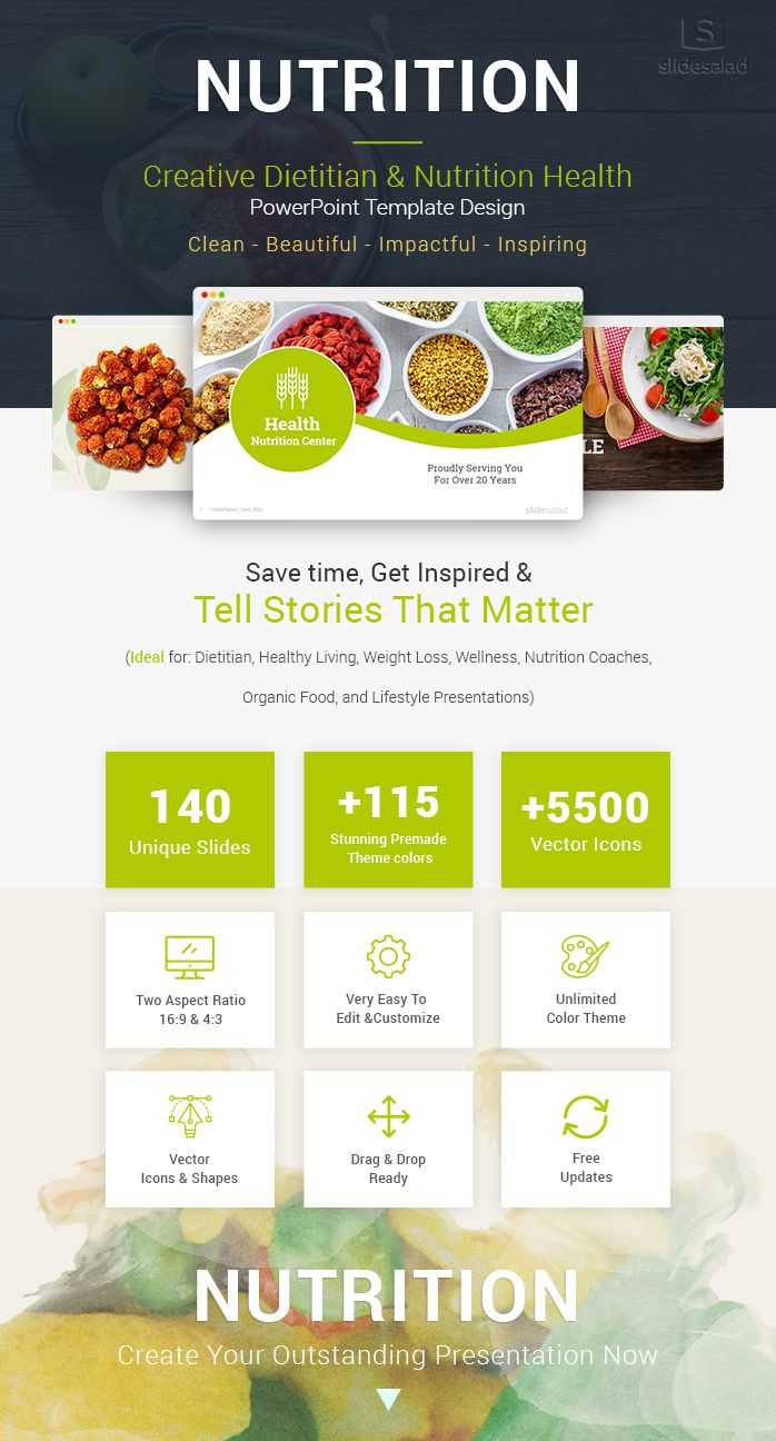Diet And Nutrition Powerpoint Template Designs | Diet In Nutrition Brochure Template