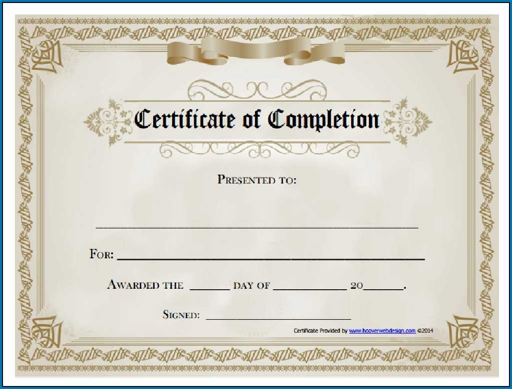Different Kinds Of Certificate Of Completion Template #35 Throughout Certificate Of Completion Free Template Word