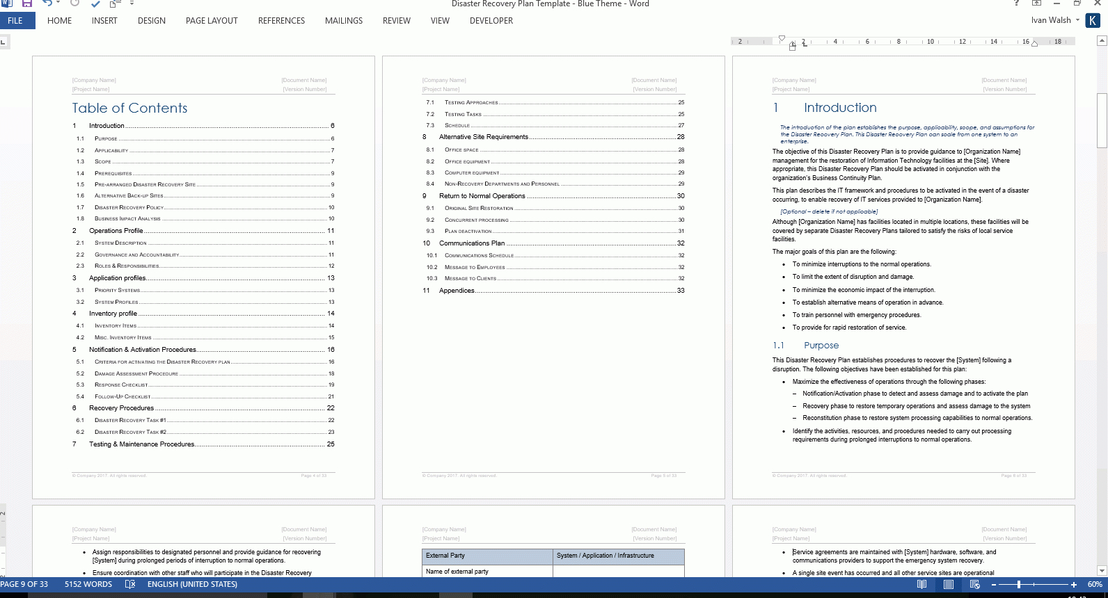 Disaster Recovery Plan Template (Ms Word+Excel) – Templates Within Dr Test Report Template