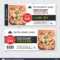 Discount Gift Voucher Fast Food Template Design. Pizza Set Inside Pizza Gift Certificate Template