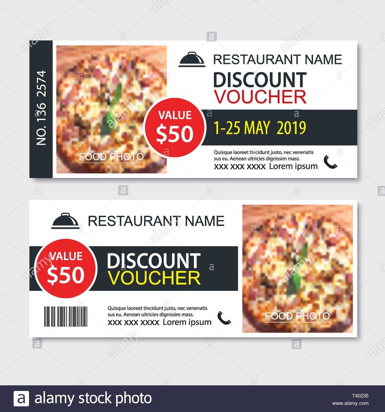 Discount Gift Voucher Fast Food Template Design. Pizza Set Inside Pizza Gift Certificate Template