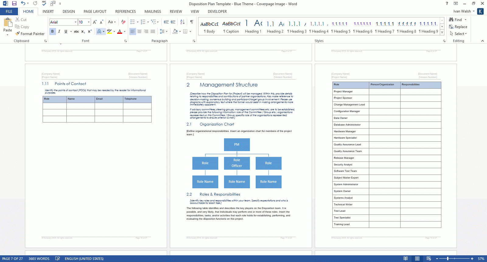 Disposition Plan Template (Ms Word) – Templates, Forms With Regard To Where Are Word Templates Stored