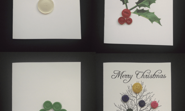 Diy Button Holiday Cards With 8 Free Downloadable Templates regarding Diy Christmas Card Templates
