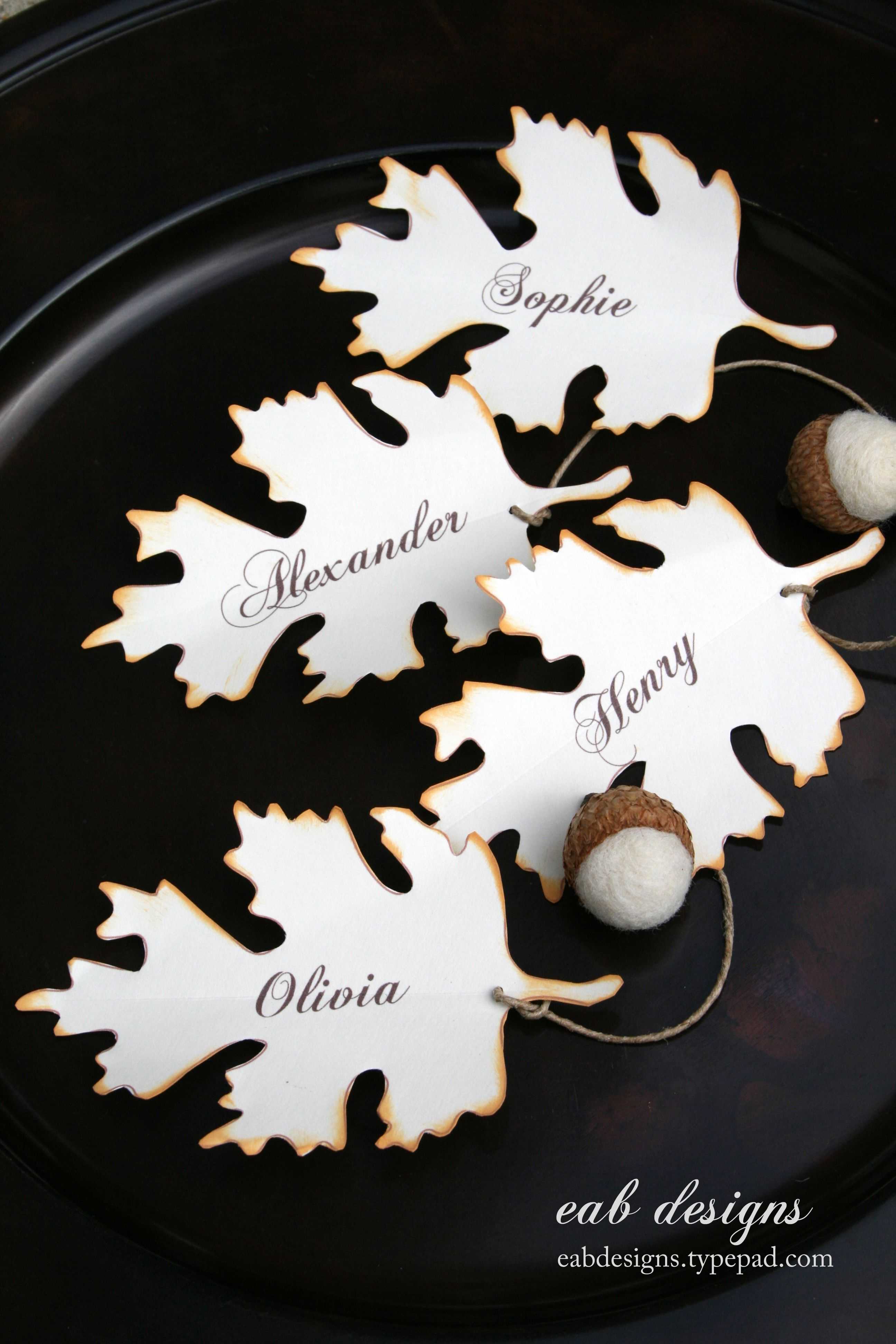 Diy Fall Place Card, Free Printable Download | Thanksgiving Throughout Free Place Card Templates Download