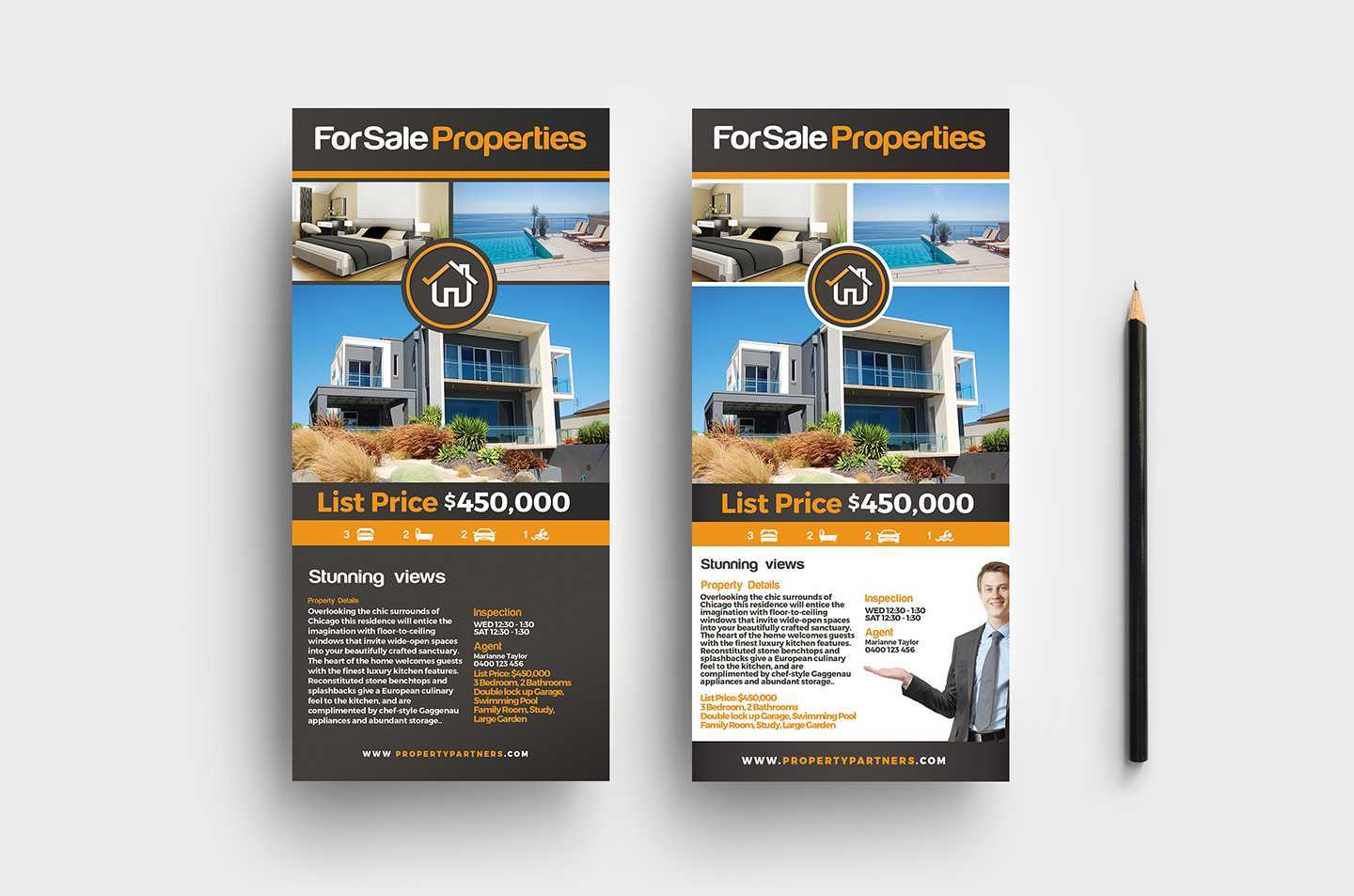 Dl Real Estate Rack Card Template In Psd, Ai & Vector Within Dl Card Template