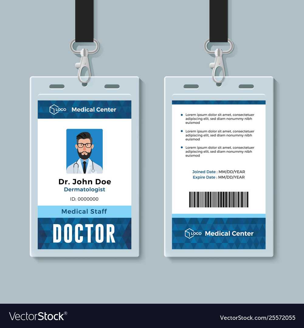 Doctor Id Card Medical Identity Badge Design Within Doctor Id Card Template