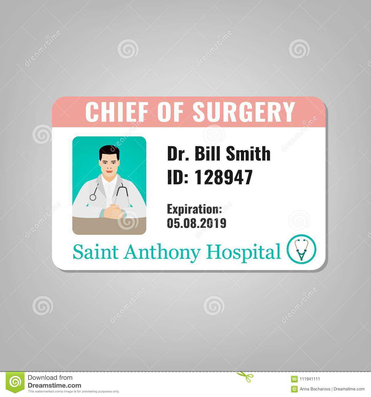 Doctor Id Card Stock Vector. Illustration Of Health – 111941111 With Doctor Id Card Template