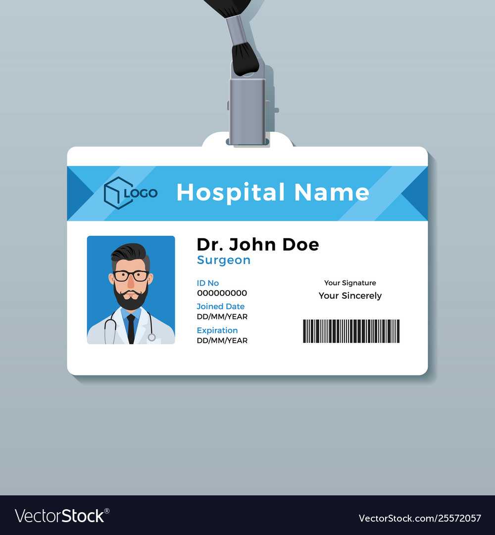 Doctor Id Card Template Medical Identity Badge Pertaining To Hospital Id Card Template