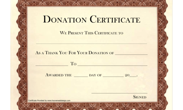 Donation Certificate Template | Certificate Templates regarding Donation Certificate Template
