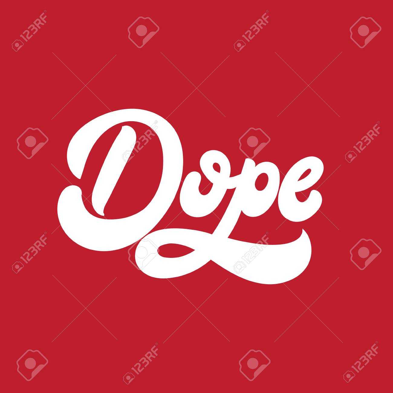 Dope. Vector Handwritten Lettering Made In 90's Style. Template.. Inside Dope Card Template