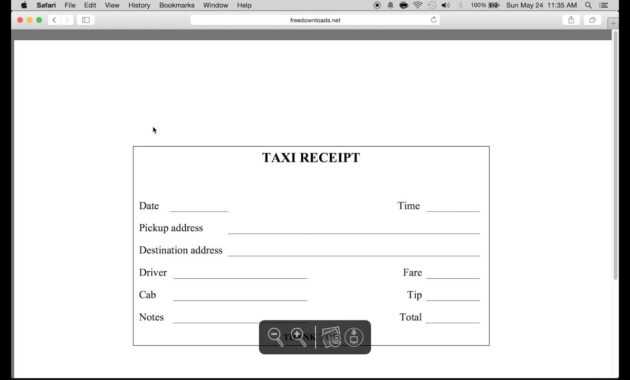 Download Blank Printable Taxi/cab Receipt Template | Excel in Blank Taxi Receipt Template