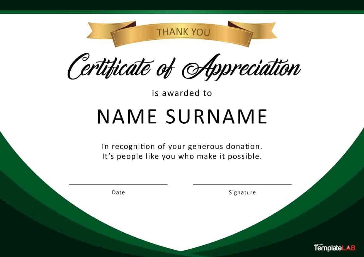 Download Certificate Of Appreciation For Donation 02 Pertaining To Free Certificate Of Appreciation Template Downloads