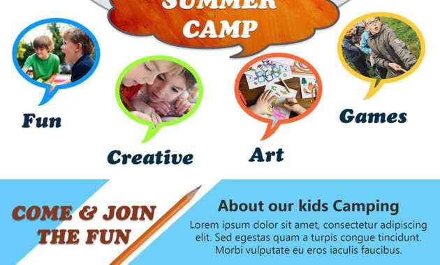 Download Free Kids Summer Camp Flyer Design Templates pertaining to Summer Camp Brochure Template Free Download