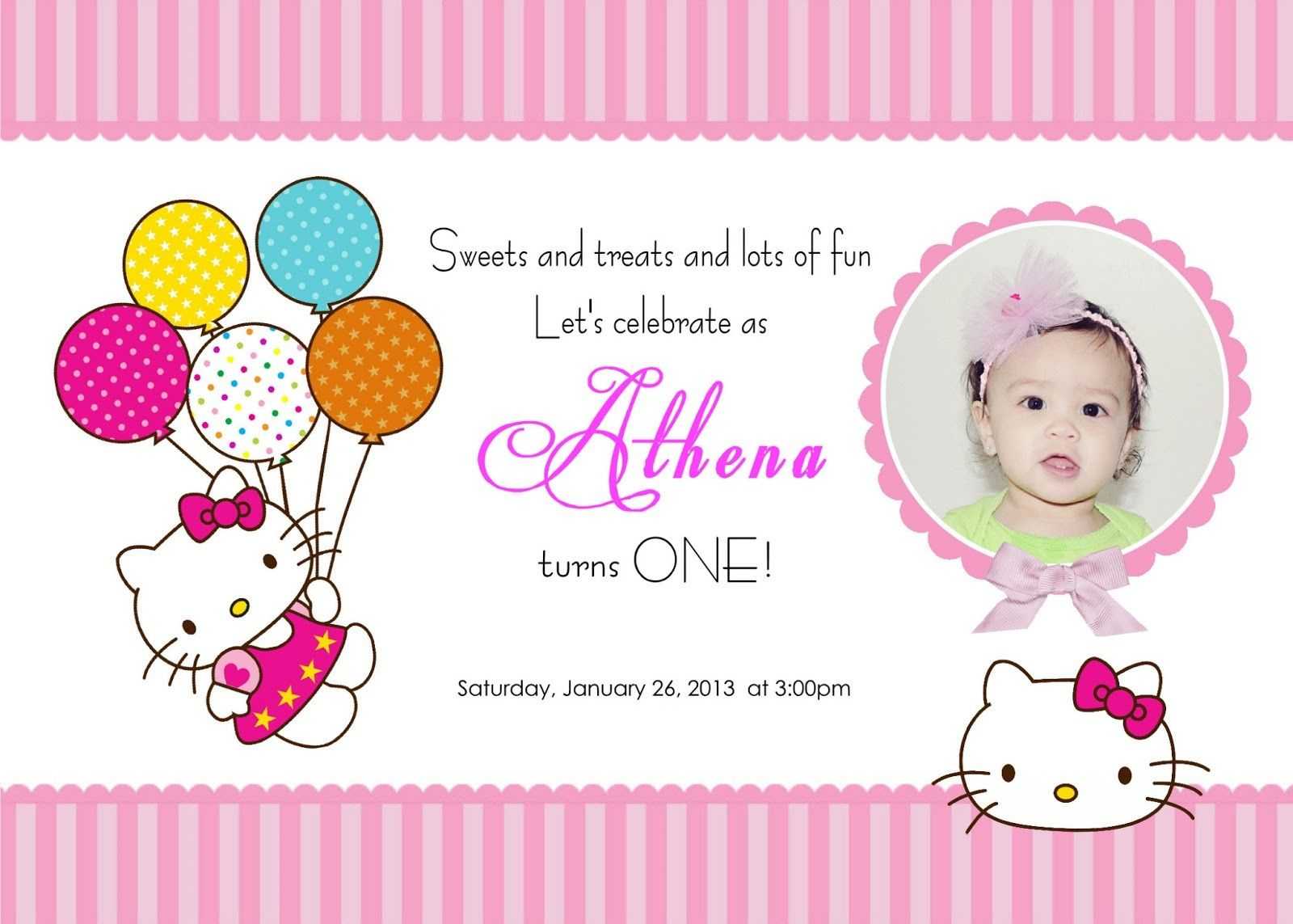 Download Free Template Hello Kitty Printable Birthday With Regard To Hello Kitty Birthday Card Template Free