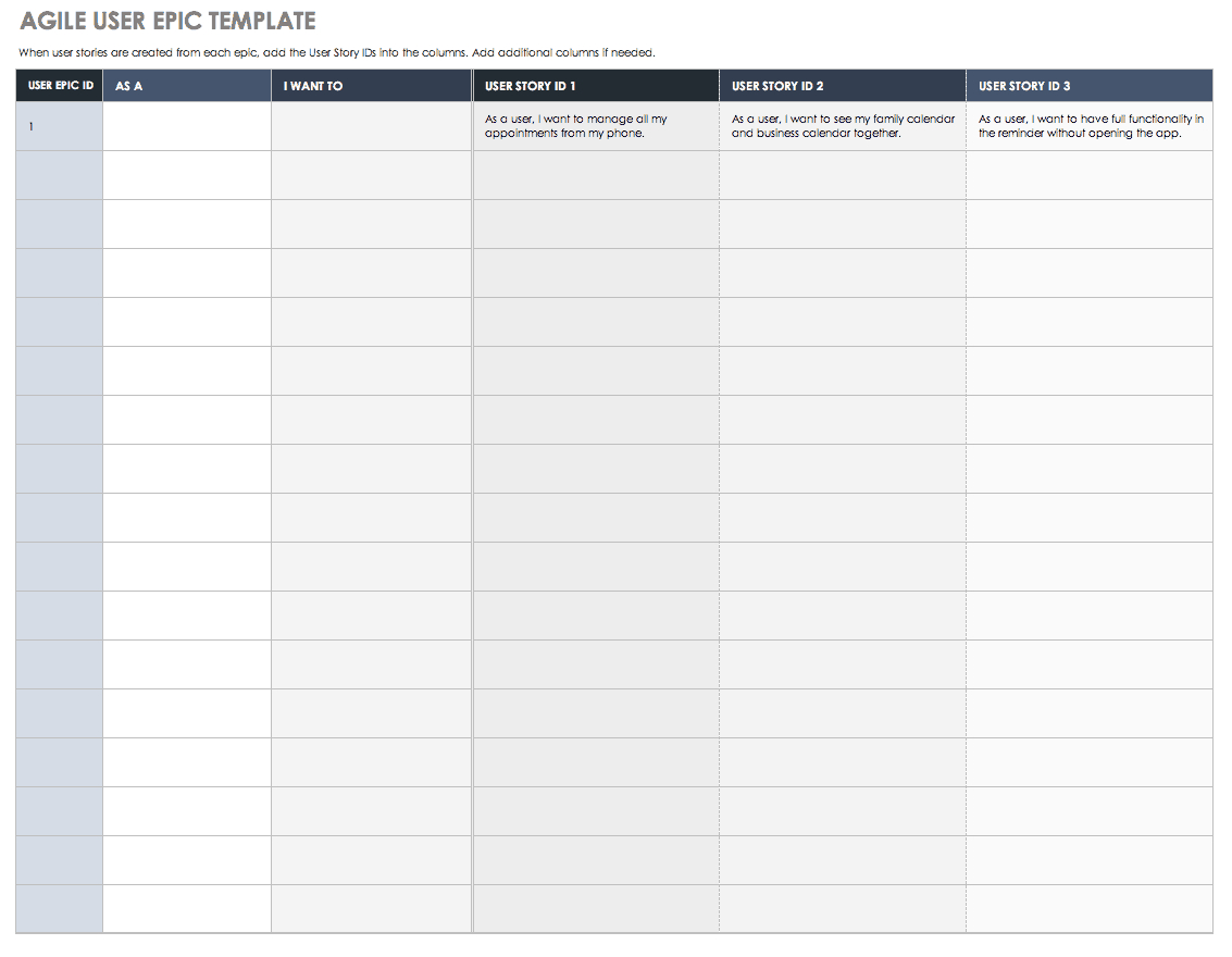 Download Free User Story Templates |Smartsheet Intended For Agile Story Card Template