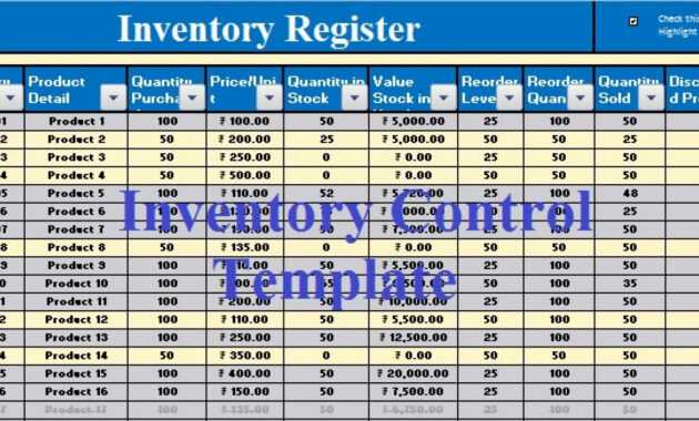 Download Inventory Control Excel Template - Exceldatapro within Stock Report Template Excel