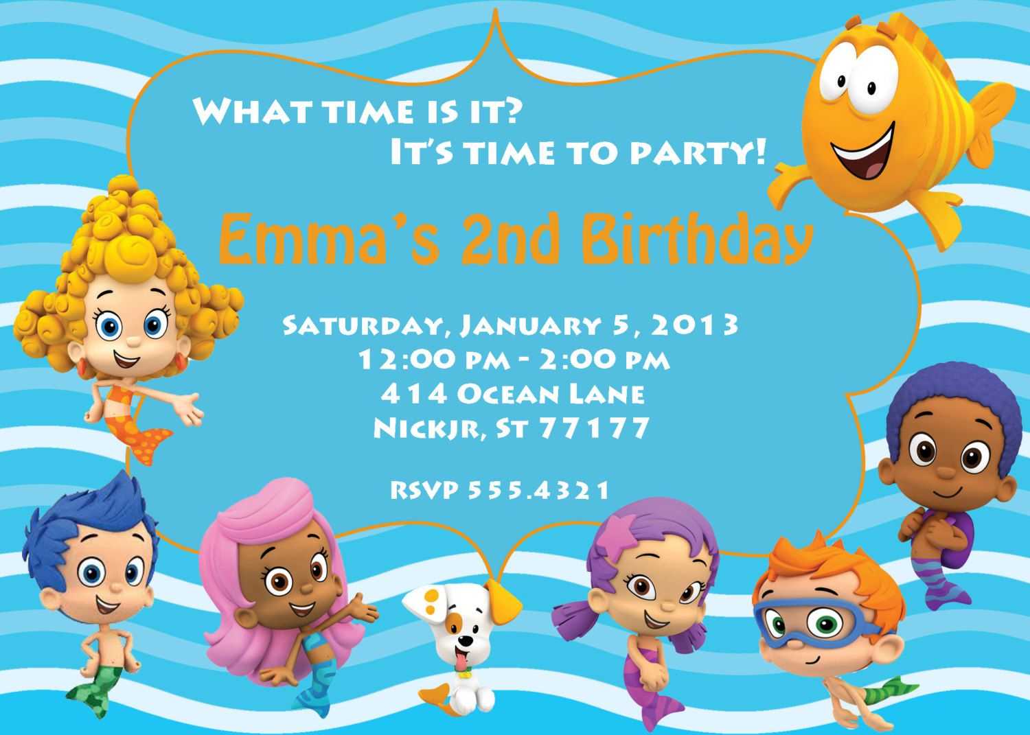 Download Now Free Template Bubble Guppies Birthday Party Pertaining To Bubble Guppies Birthday Banner Template