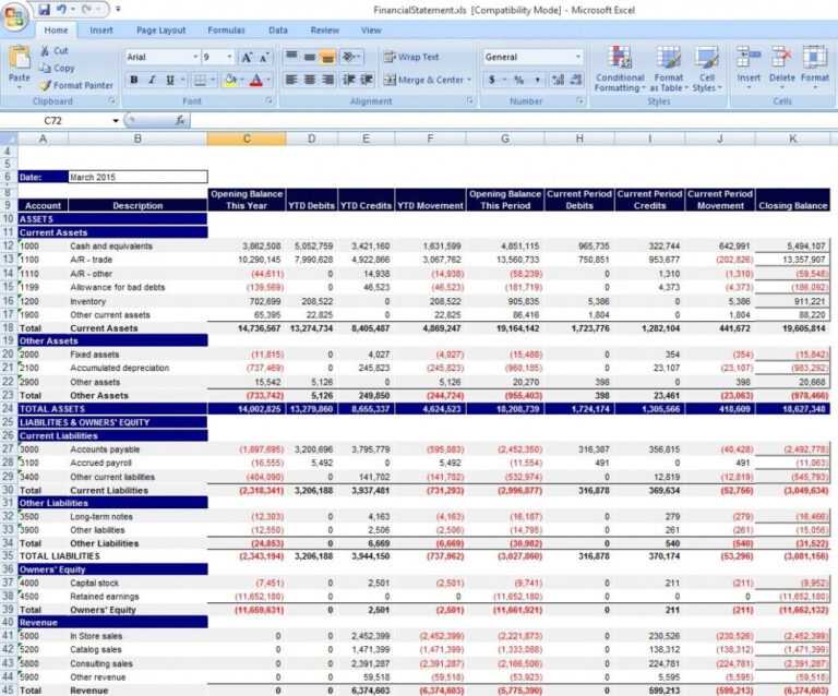 Download Personal Financial Statement Template Excel From Inside Excel