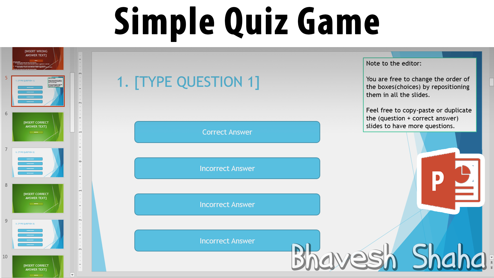 Download Powerpoint Template – Interactive Quiz Game For Inside Powerpoint Quiz Template Free Download