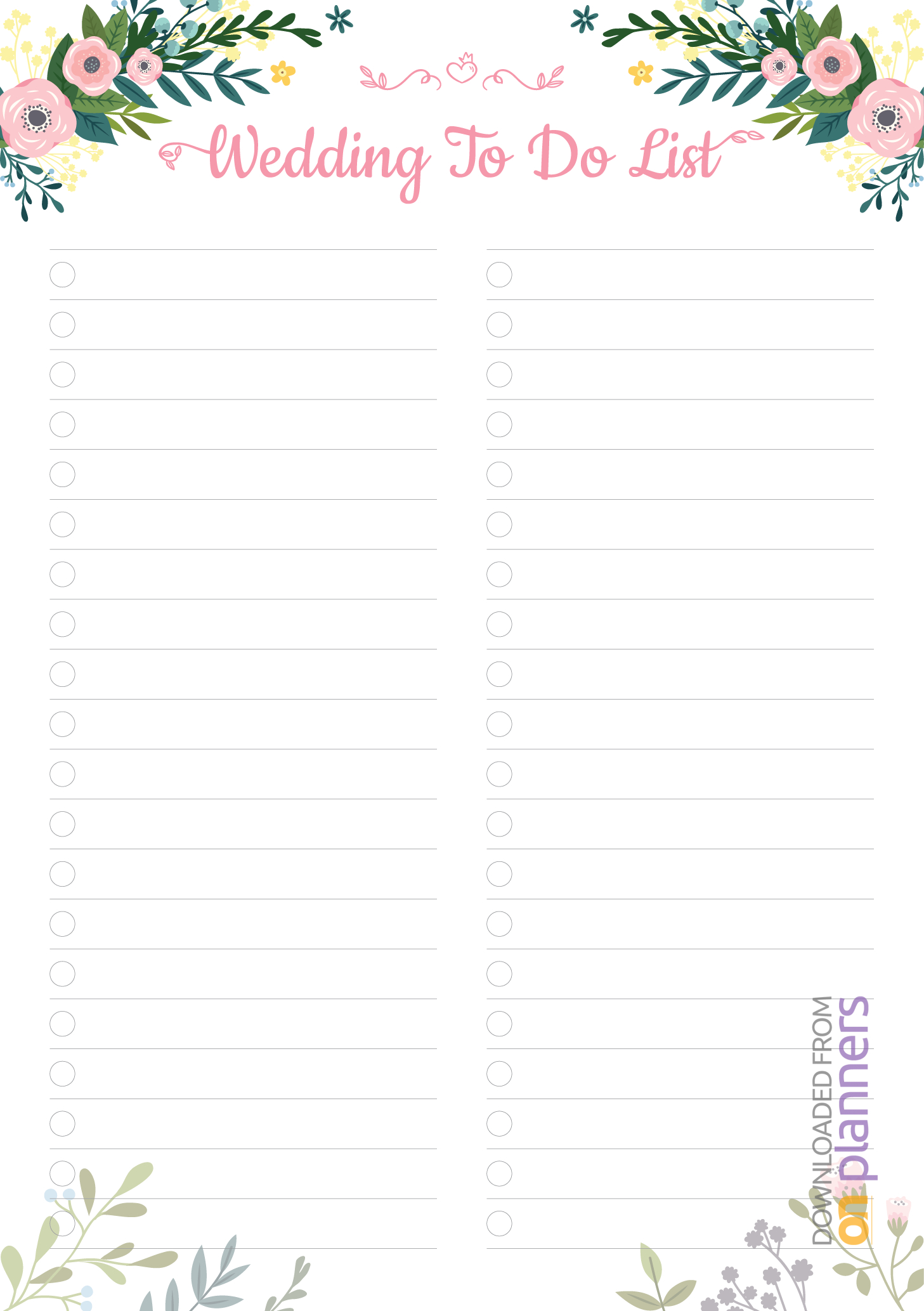 Download Printable Wedding To Do List Pdf In Blank To Do List Template
