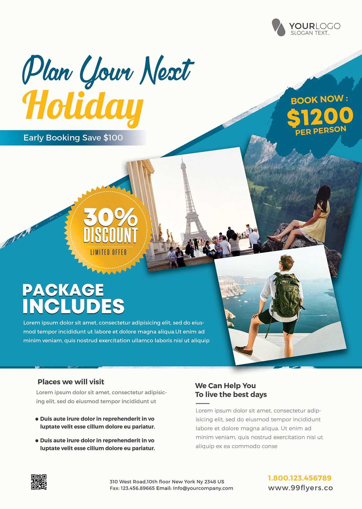 Download Travel Holiday Psd Flyer Template For Free. This With Regard To Travel And Tourism Brochure Templates Free