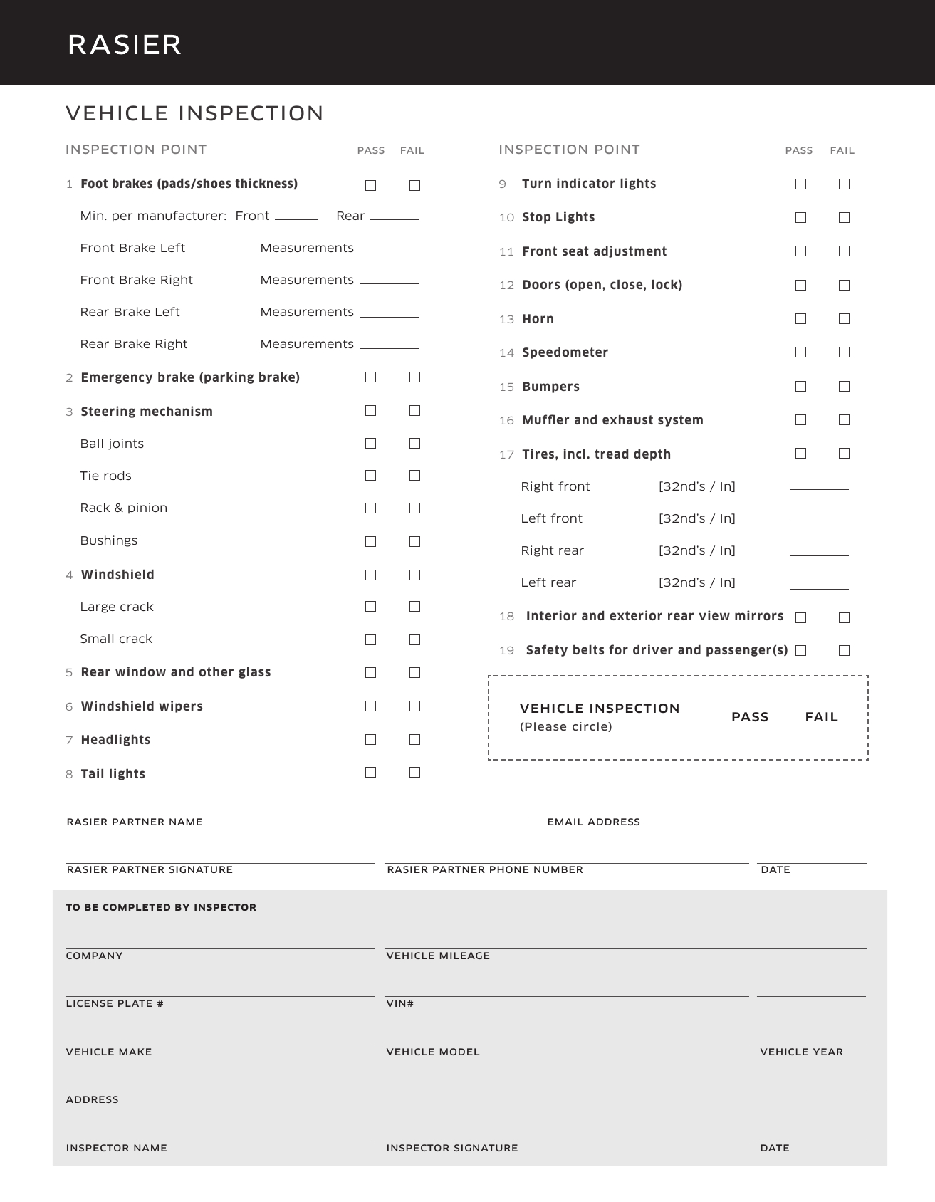 Download Vehicle Inspection Checklist Template | Excel | Pdf In Vehicle Checklist Template Word