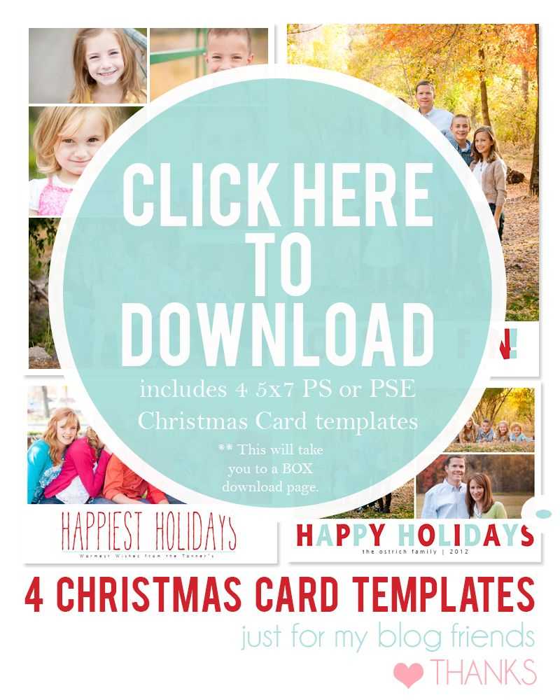 Downloadable Christmas Card Templates For Photos |  Free For Christmas Photo Card Templates Photoshop