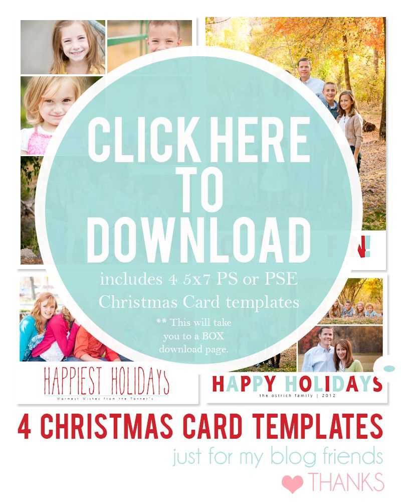 Downloadable Christmas Card Templates For Photos |  Free For Free Christmas Card Templates For Photoshop