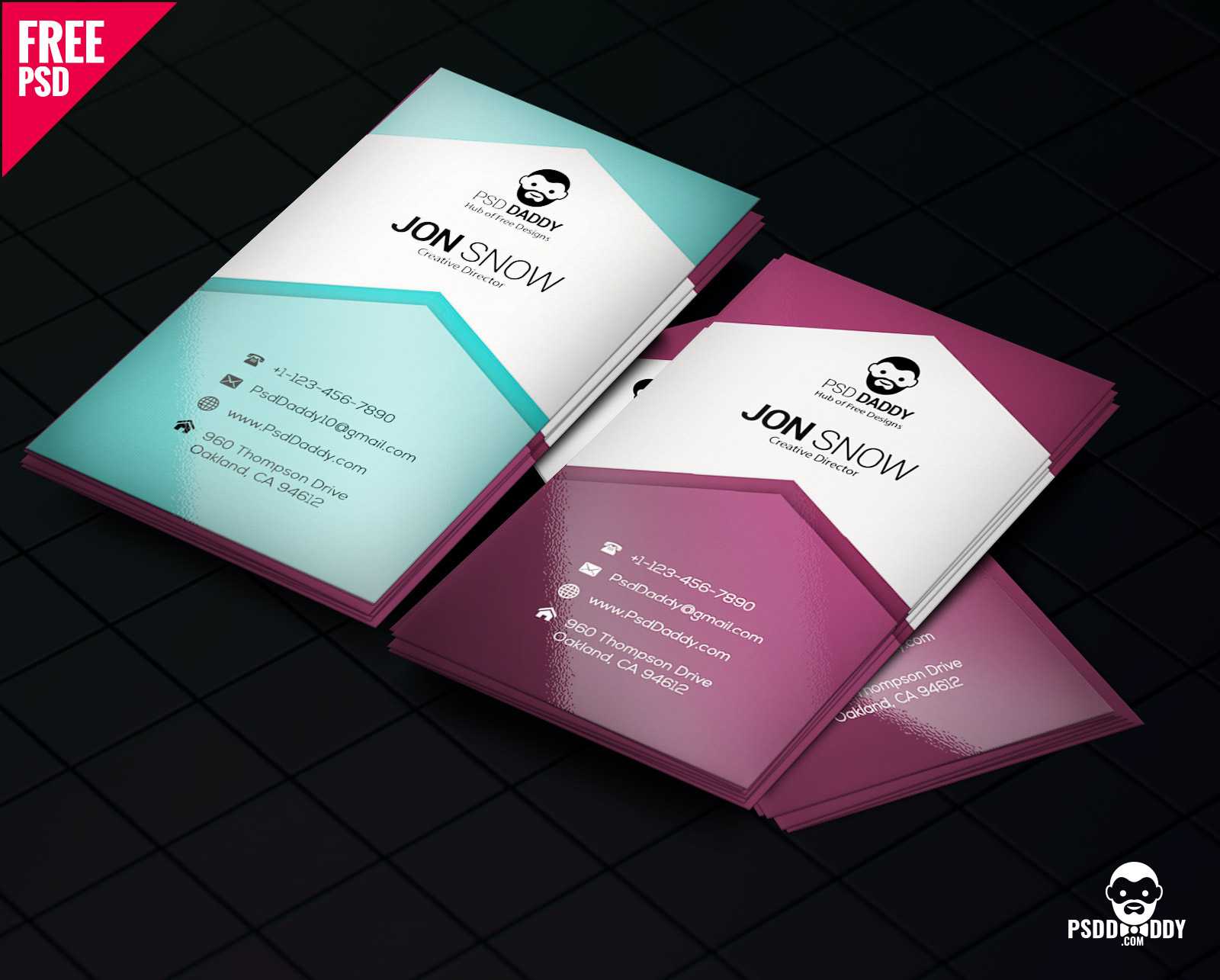 Download]Creative Business Card Psd Free | Psddaddy Within Name Card Template Photoshop