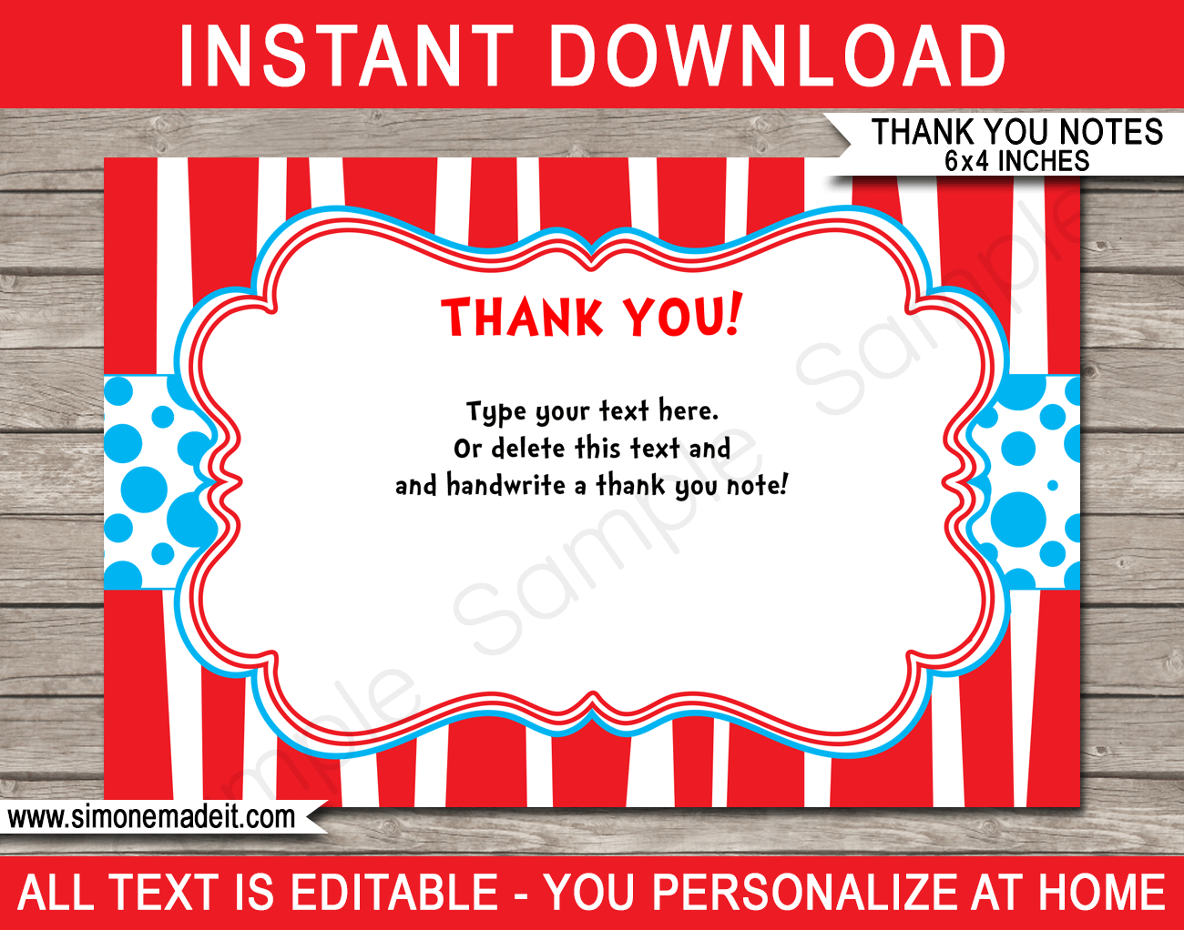 Dr Seuss Party Thank You Cards Template Within Dr Seuss Birthday Card Template