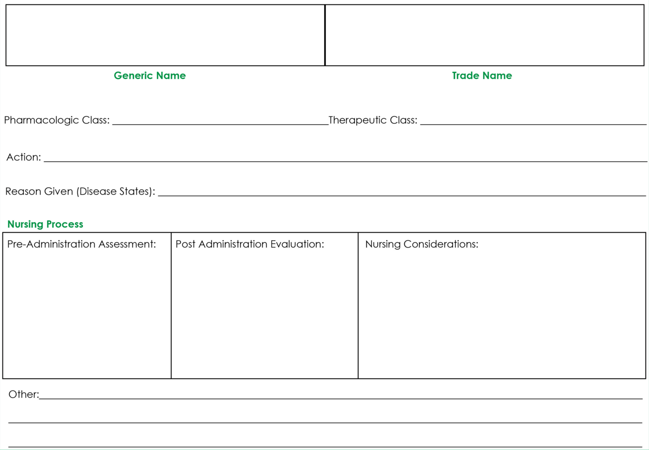 Drug Card Template | Nursing | Pharmacology Nursing, Nursing Inside Medication Card Template