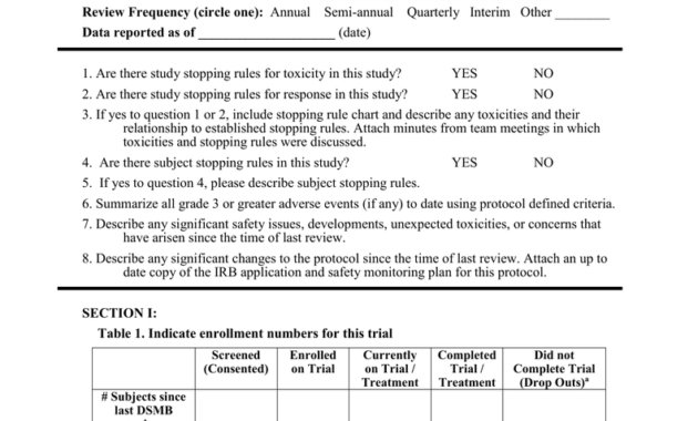 Dsmb Report Form Template Intended For Dsmb Report Template for Dsmb Report Template