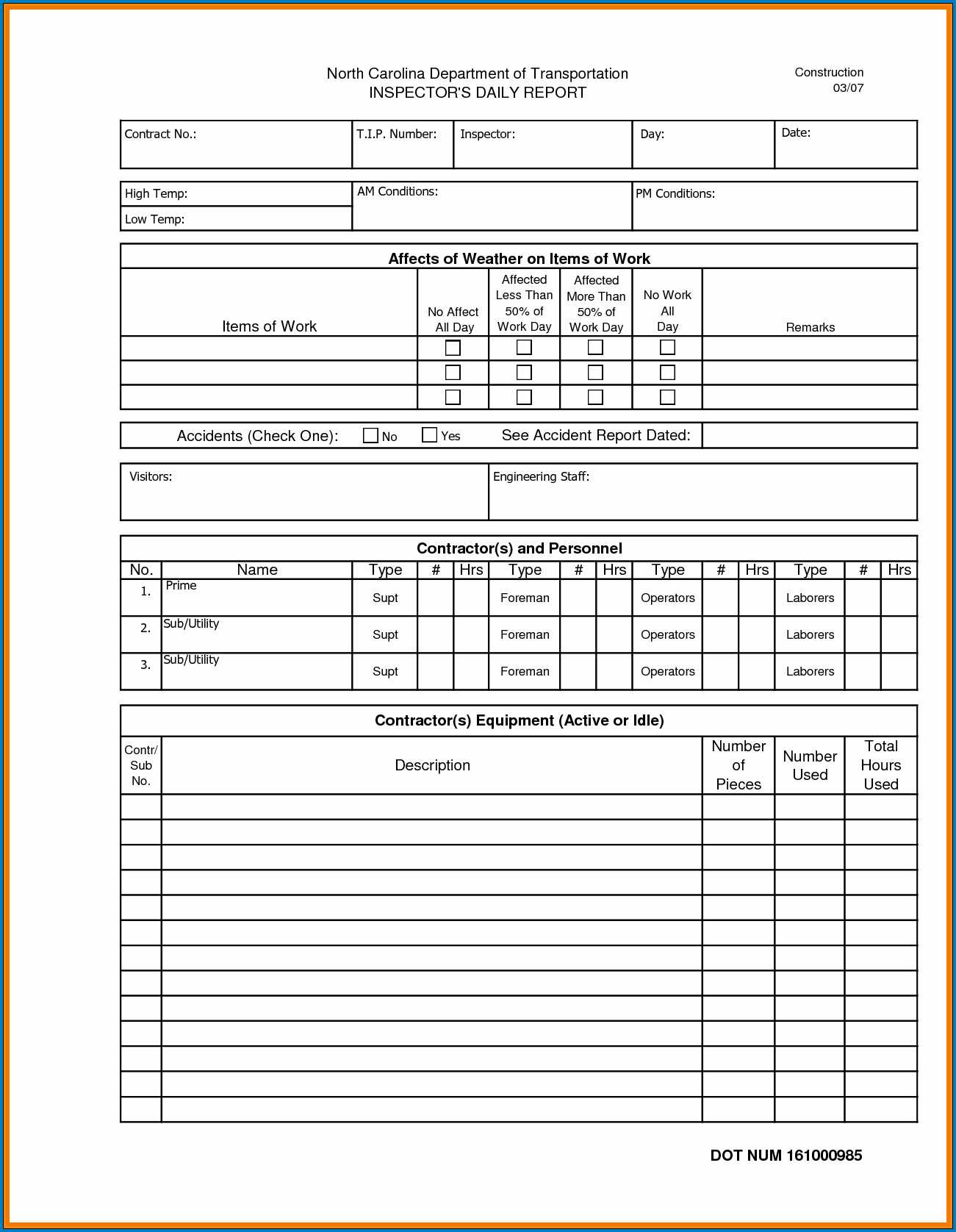 √ Free Editable Construction Daily Report Template Regarding Daily Reports Construction Templates