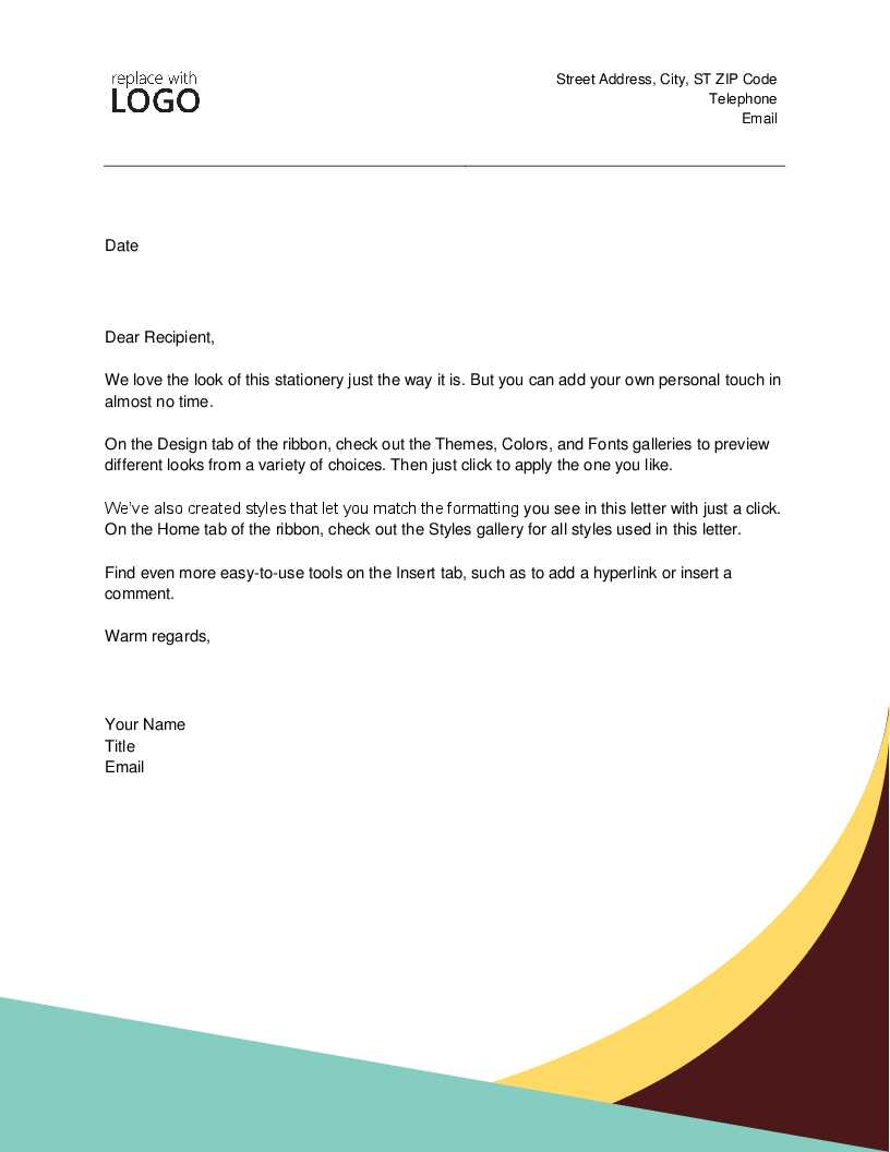 Earth Tones Letterhead Intended For Headed Letter Template Word