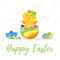 Easter Day Greeting Card Template With Cute Chick Hatched From.. For Easter Chick Card Template