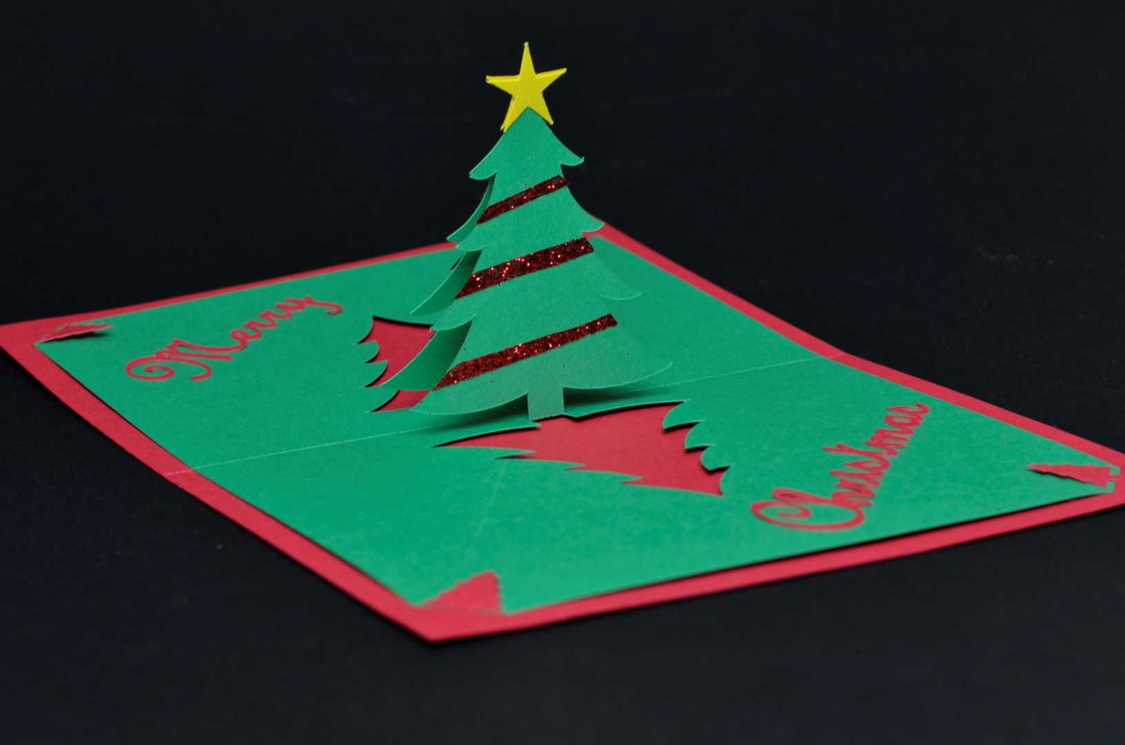 Easy Christmas Tree Pop Up Card Template Throughout Pop Up Tree Card Template