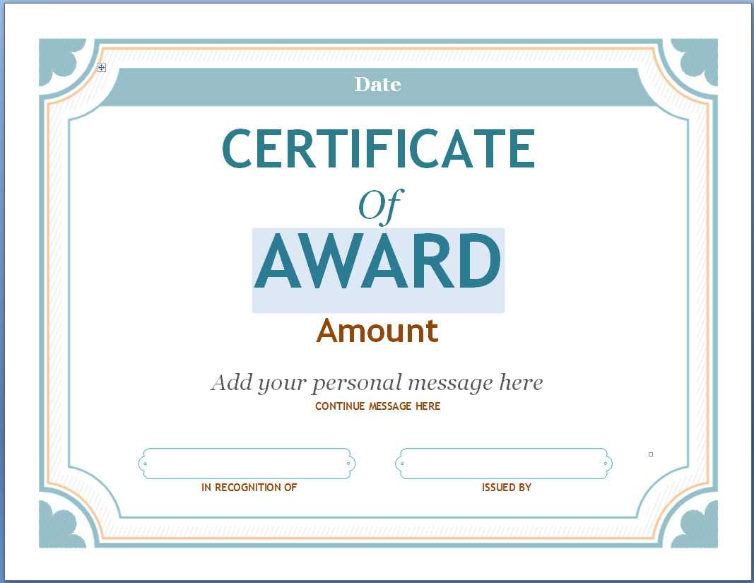 Editable Award Certificate Template In Word #1476 In Blank Award Certificate Templates Word