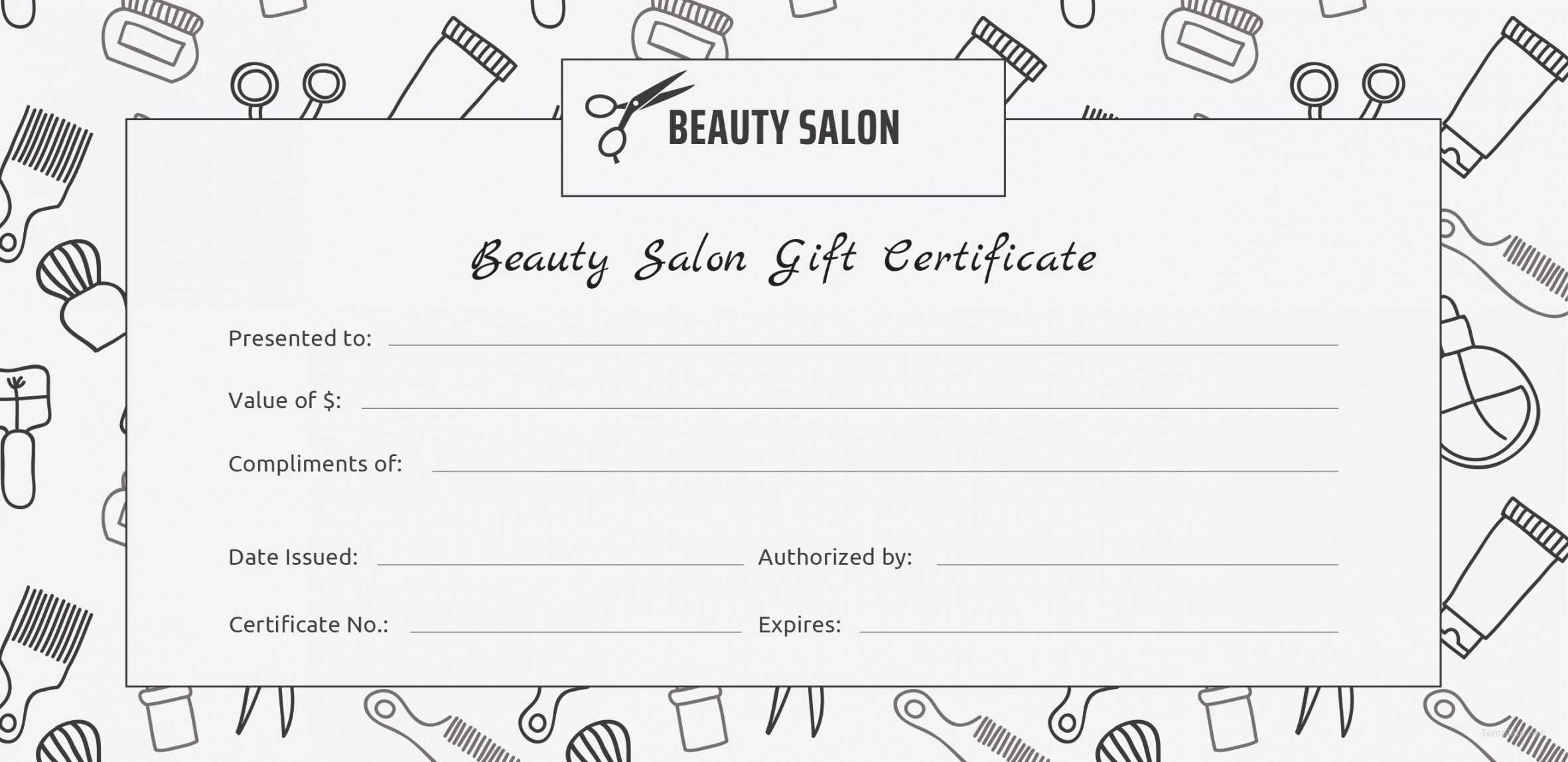 Editable Beauty Salon Gift Certificate Template Free Within Salon Gift Certificate Template