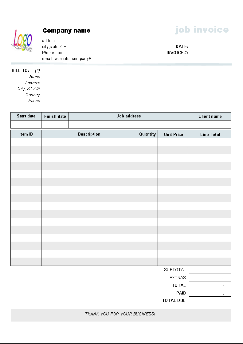 Editable Blank Invoice | Invoice Template | Invoice For Web Design Invoice Template Word