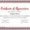 Editable Certificate Of Appreciation Template #231 Inside Printable Certificate Of Recognition Templates Free