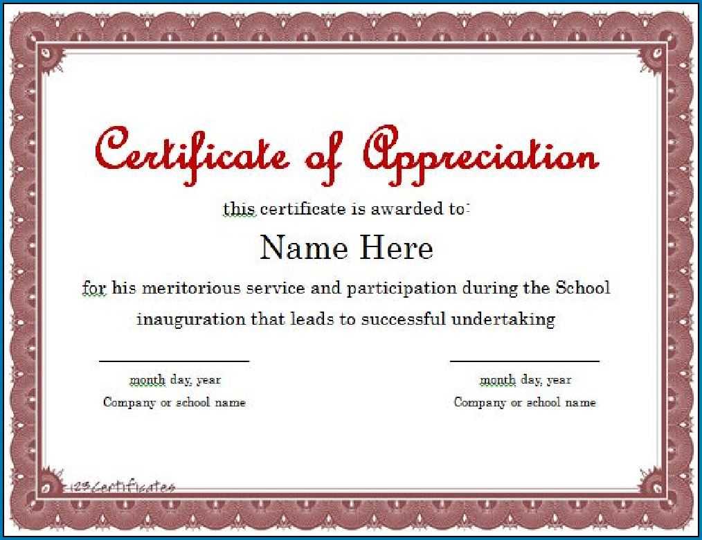 Editable Certificate Of Appreciation Template #231 Regarding Certificate Of Appreciation Template Doc