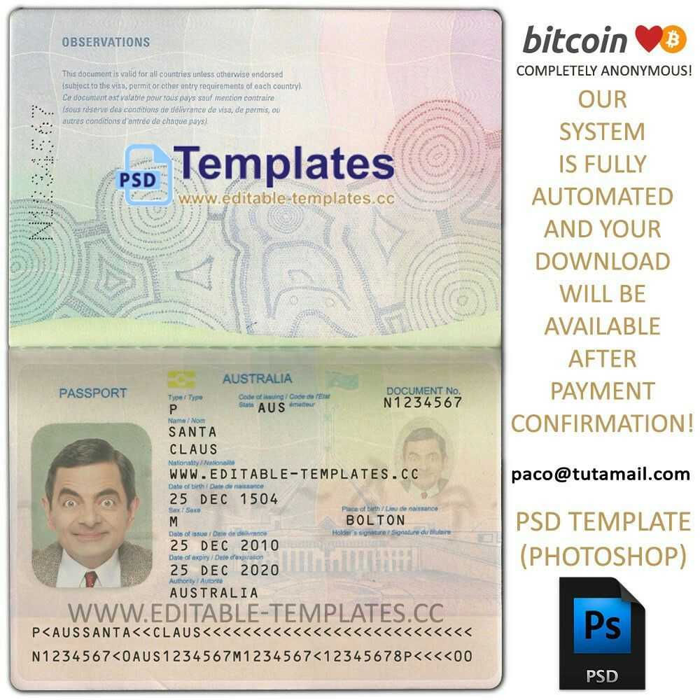 Editable Passport Templates | Passport Template In 2019 In French Id Card Template