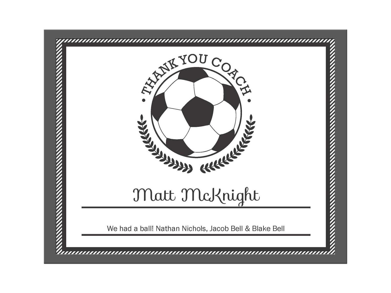 Editable Pdf Sports Team Soccer Thank You Coach Certificate With Regard To Soccer Award Certificate Template