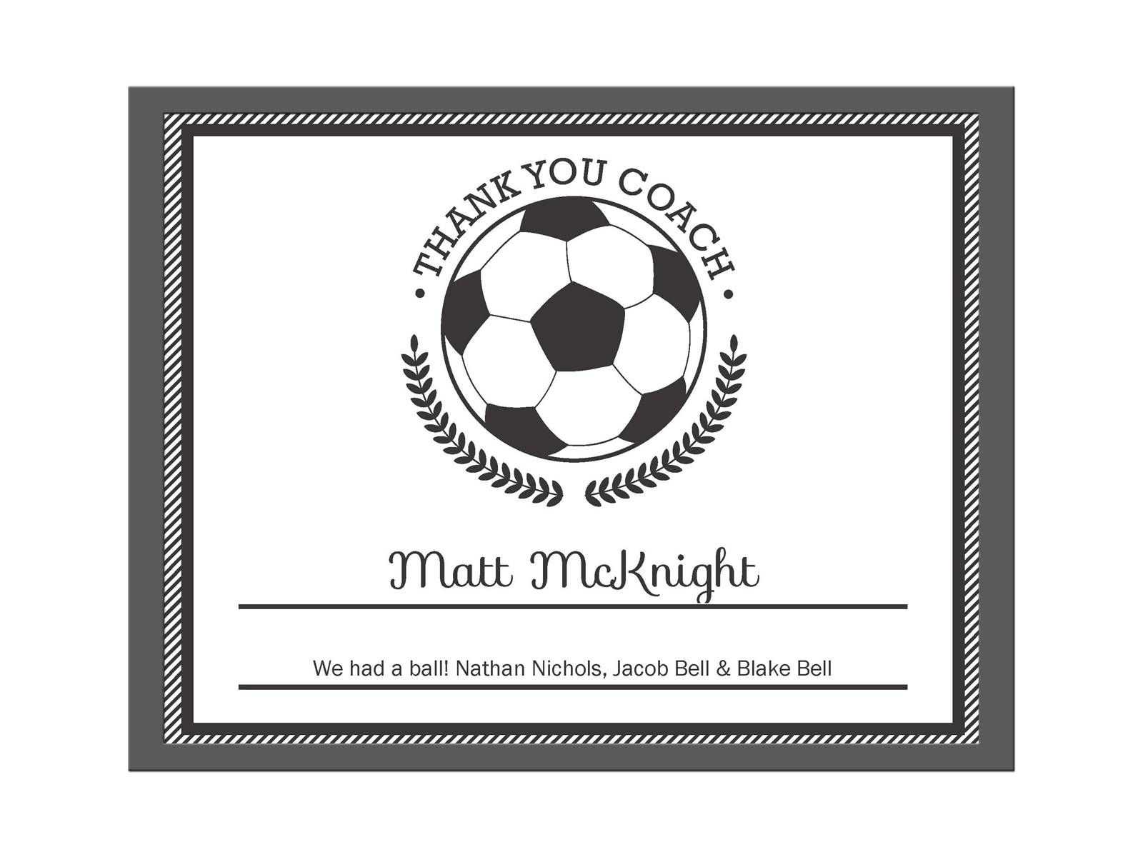 Editable Pdf Sports Team Soccer Thank You Coach Certificate With Regard To Soccer Award Certificate Template