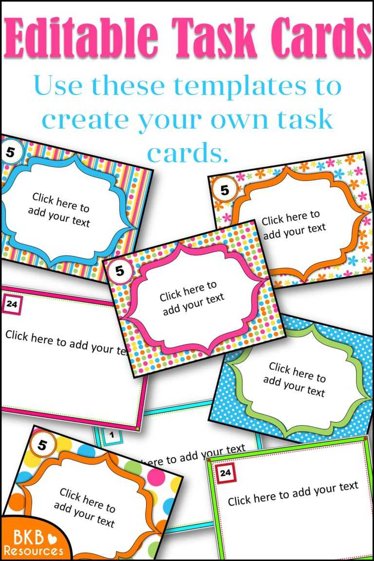 Editable Printables Archives – Bkb Resources Regarding Task Cards Template