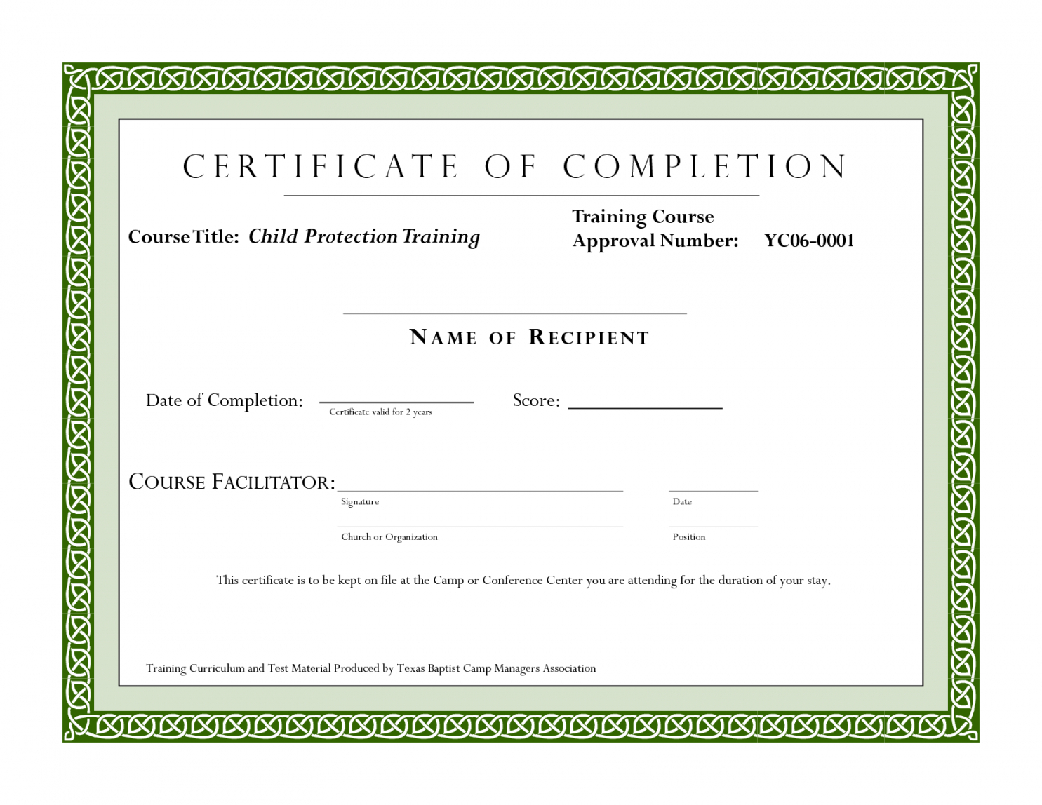 Editable Sample Certificate For Training Completion Intended For Fall Protection Certification Template